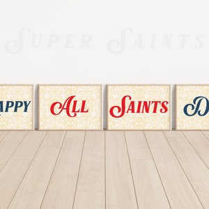 Happy All Saints Day Banner | DIGITAL ITEM | Catholic saint printable | Catholic children/kids gift | All Saints Day Party Decor