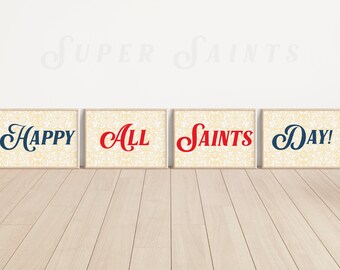 Happy All Saints Day Banner | DIGITAL ITEM | Catholic saint printable | Catholic children/kids gift | All Saints Day Party Decor