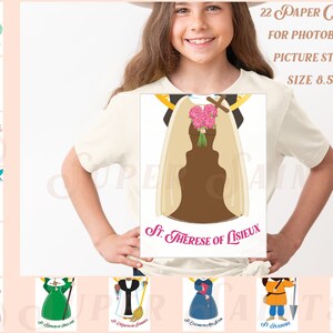 Costumes en papier de la Toussaint | ARTICLE NUMÉRIQUE | 22 Déguisements | Décorations de fête catholiques | Photomaton | Enfants et enfants catholiques