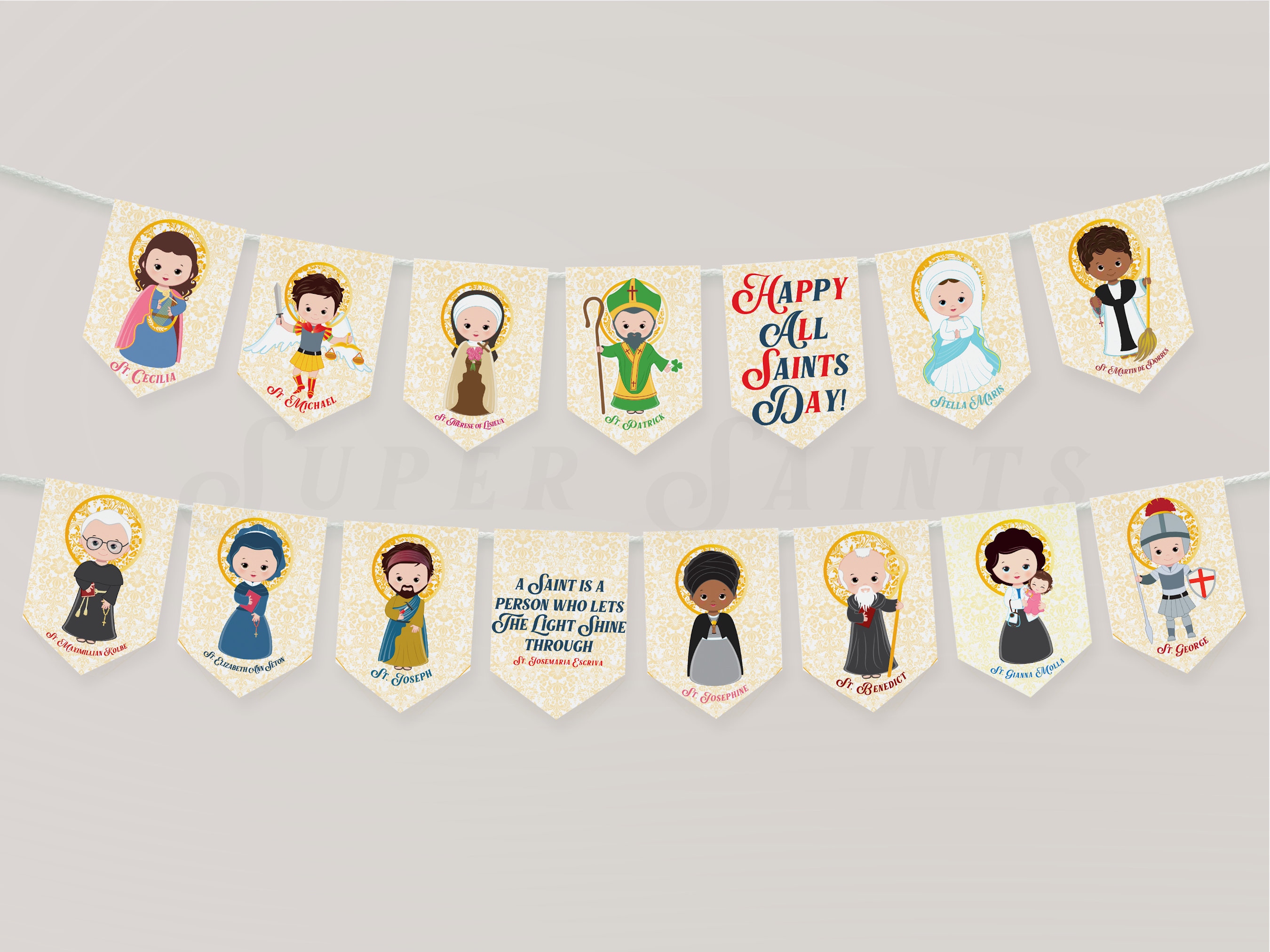 All Saints Day Banner DIGITAL ITEM Catholic Saint Wall - Etsy