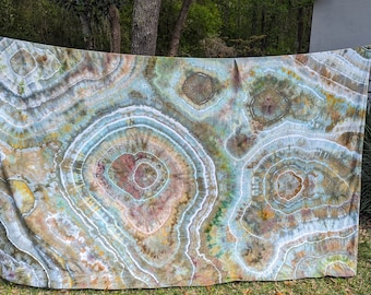 Hand Dyed Duvet Cover Set or Sheet Set-Earthy Geode Ice Dyed