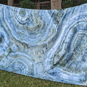 Hand Dyed Duvet Cover Set or Sheet Set- Thundercloud Geode Ice Dyed
