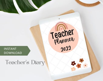 Planificateur d'enseignant | Bible du professeur | Planificateur annuel pour enseignant 2022 | Planificateur numérique mignon pour les enseignants