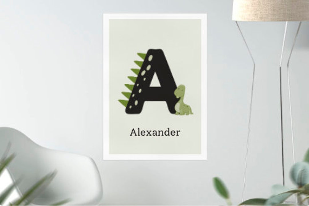 Customizable Nursery Wall Art | Baby Name | Digital Print | Dinosaur - Etsy