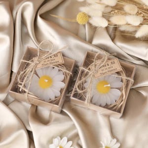 Regalo di candela a margherita, bomboniere di nozze con candela a rosa, bomboniere per damigelle d'onore per gli ospiti, regalo di fidanzamento, personalizzato, regalo di ringraziamento, regalo di candela per matrimonio