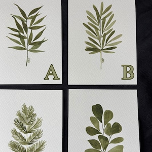 5x7 Original Greenery Watercolor Painting