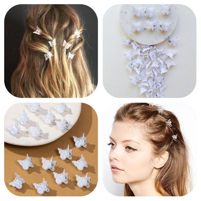10 Pack Set MINI BUTTERFLY CLAWS I White I Claws Are Back Aesthetic Y2K