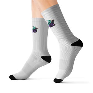 Colorful Character Sublimation Socks, Fun Crew Socks, Unique Gift, Casual Wear, Birthday, Festive Occasions, Everyday Use