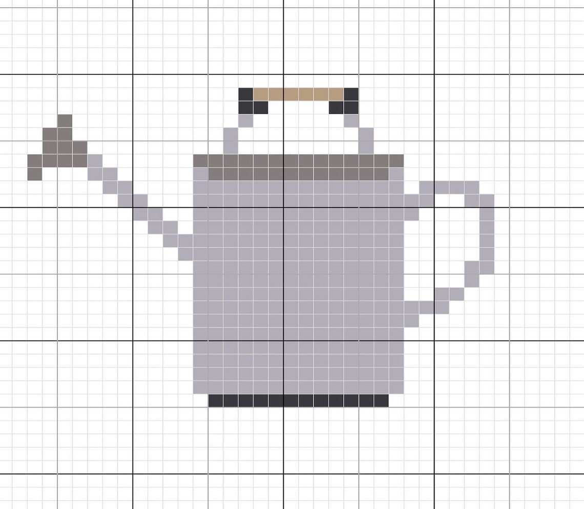 Watering Can Needlepoint Stitch Chart PDF Cross Stitch Chart Etsy