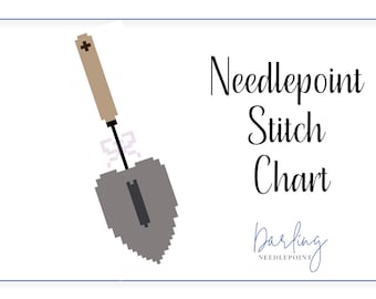 Garden Shovel Needlepoint Chart: Cross Stitch Pattern (PDF Download)