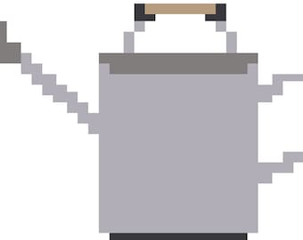Watering Can Needlepoint Chart: Cross Stitch Pattern (PDF Download)