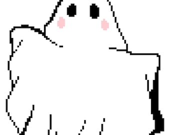 Ghosty Girl Needlepoint Chart: Trendy Cross Stitch Pattern (PDF Download)