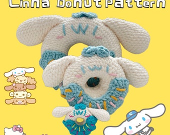 Crochet Cinna Donut Pattern-amigurumi donut/ cinna dog/easy level