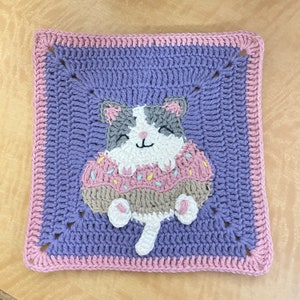 Crochet Cat Granny Square Digital Pattern/ Pdf Pattern/ Video Tutorial ...