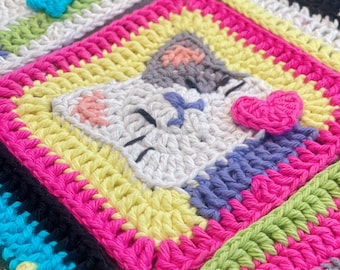 Crocchet Cat Granny Squares Pattern