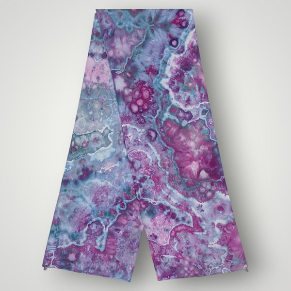 Tie dye scarf ice dye bamboo rayon geode hand dyed t-shirt blue purple pink green white wrap shawl rectangle women's gift woman head scarf