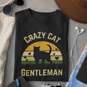 Crazy cat gentleman t cheap shirt