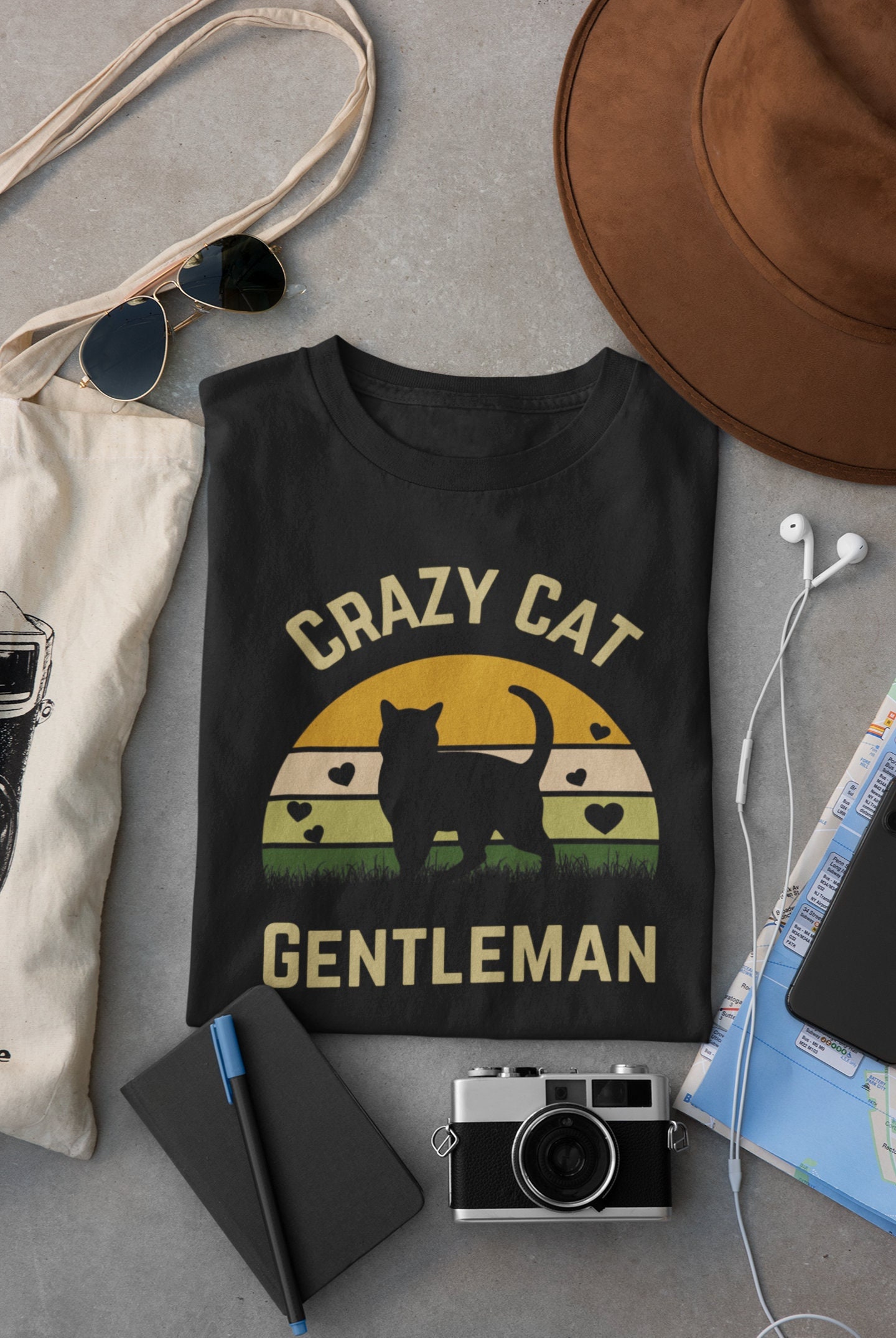 Crazy Cat Gentleman T-Shirt Crazy Cat Gentleman T-Shirt