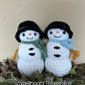Handmade Snowman Plushie: Winter Holiday Decor