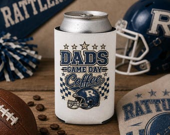 Dads Game Day Coffee Can Cooler | Football Helmet, Checkered Flags