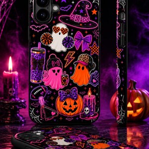 Niedliche Handyhülle mit Halloween-Geistern | Magnetische, stoßfeste Hülle