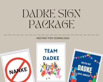 Dadke Sign Package| Indian Wedding| Signs| Digital|