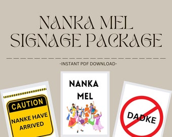 Nanka Mel Signage Package|Indian Wedding|Signs|Digital|