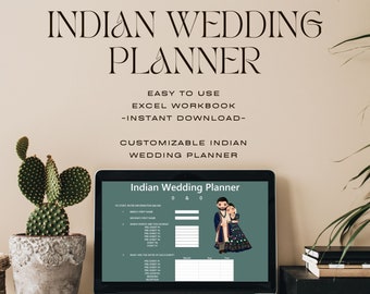 Planificateur de mariage indien général| Classeur Excel| Téléchargement instantané| Indien| Planificateur de mariage