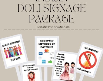 Doli Bridal Signage Package|Indian Wedding|Bridal Signs|Digital|