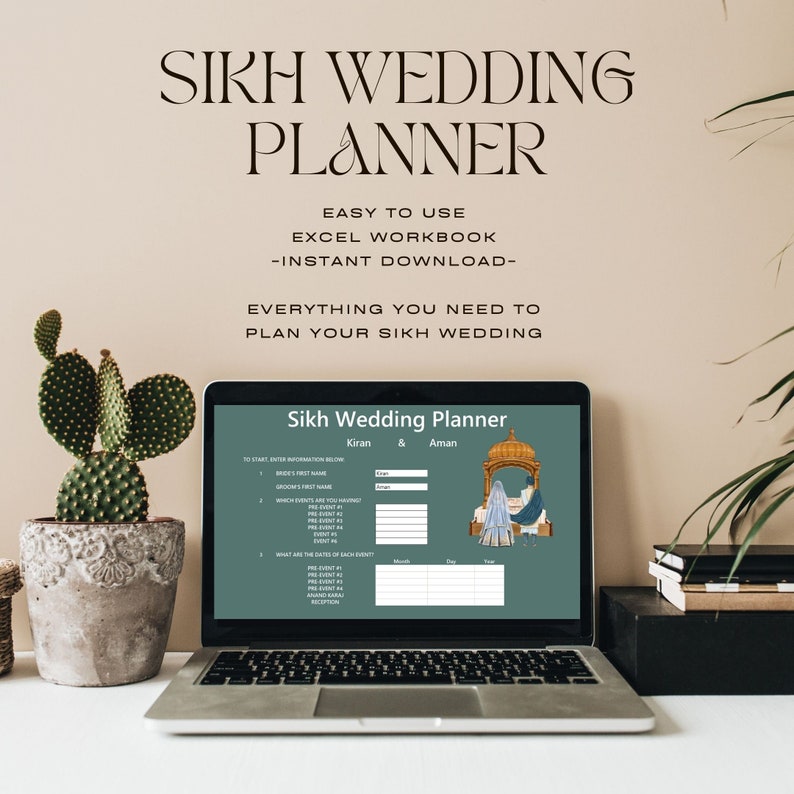 Sikh Wedding Planner Excel Spreadsheet Instant Download Punjabi Wedding