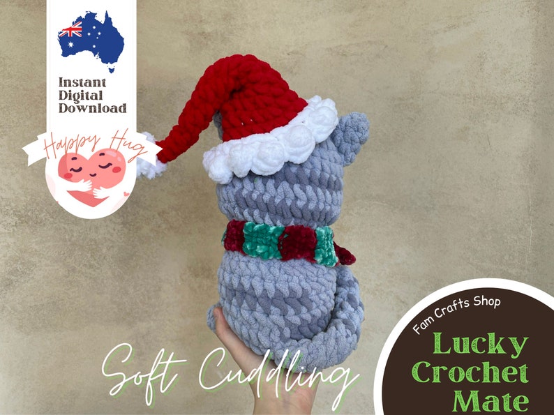 Virkat mönster för Mochi-katt: Amigurumi-kattunge, julversion (PDF-mönster) bild 4