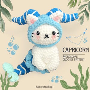 Capricorn Cat Horoscope Crochet Pattern - Zodiac Amigurumi Tutorial, Plush DIY PDF Download