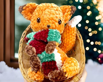 Fox Crochet Pattern - Adorable Fox Amigurumi Tutorial, Easy Animal Crochet Design, Stuffed Plushy Pet DIY,  English PDF Download