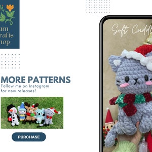 Virkat mönster för Mochi-katt: Amigurumi-kattunge, julversion (PDF-mönster) bild 10