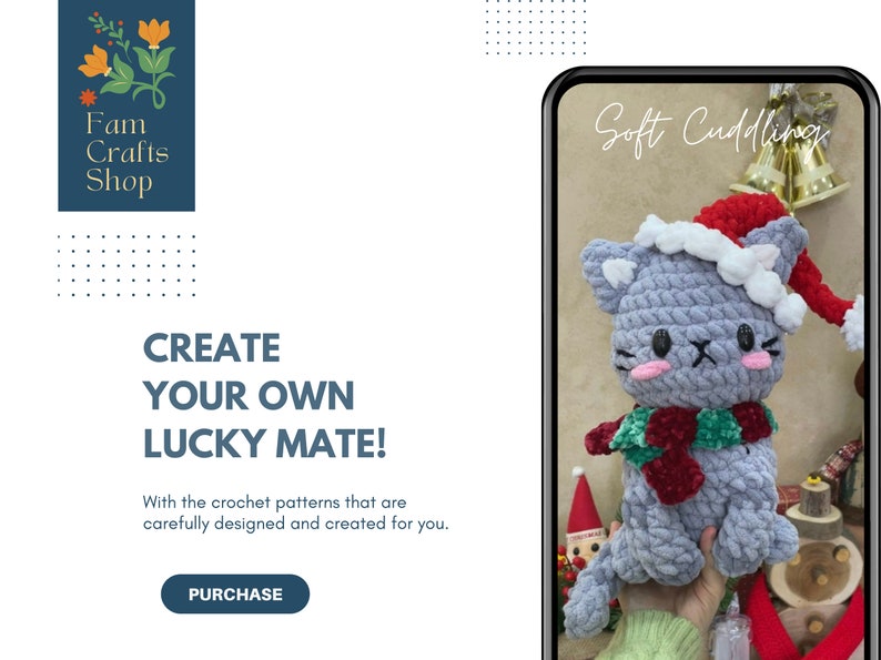 Virkat mönster för Mochi-katt: Amigurumi-kattunge, julversion (PDF-mönster) bild 7