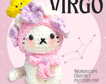 Virgo Cat Horoscope Crochet Pattern - Zodiac Amigurumi Tutorial, Plush DIY PDF Download