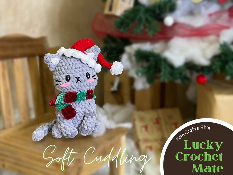 Virkat mönster för Mochi-katt: Amigurumi-kattunge, julversion (PDF-mönster) bild 6