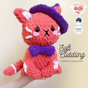 Cat Crochet Pattern - Adorable Witch Kitten Amigurumi Tutorial, Easy Animal Crochet Design, Stuffed Plushy Pet DIY,  English PDF Download