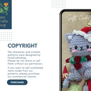 Virkat mönster för Mochi-katt: Amigurumi-kattunge, julversion (PDF-mönster) bild 8