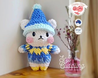 CROCHET BEAR PATTERN - amigurumi polar bear tutorial Stuffed plush diy Easy crochet pattern pdf Instant download Digital