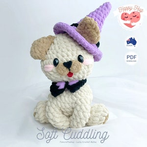 Dog Crochet Pattern - Adorable Puppy Amigurumi Tutorial, Easy Animal Crochet Design, Stuffed Plushy Pet DIY,  English PDF Download