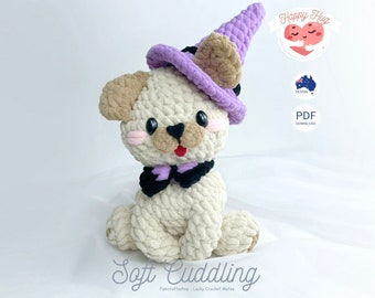 Dog Crochet Pattern - Adorable Puppy Amigurumi Tutorial, Easy Animal Crochet Design, Stuffed Plushy Pet DIY,  English PDF Download