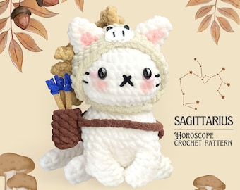 Sagittarius Cat Horoscope Crochet Pattern - Zodiac Amigurumi Tutorial, Plush DIY PDF Download