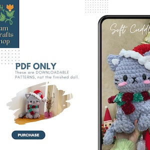 Virkat mönster för Mochi-katt: Amigurumi-kattunge, julversion (PDF-mönster) bild 9