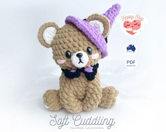 Bear Crochet Pattern - Adorable Bear Amigurumi Tutorial, Easy Animal Crochet Design, Stuffed Plushy Pet DIY,  English PDF Download
