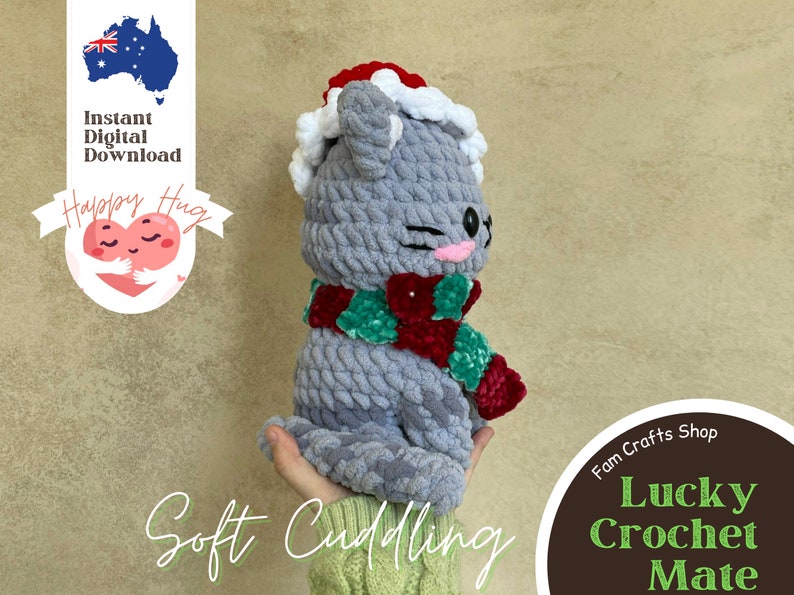 Virkat mönster för Mochi-katt: Amigurumi-kattunge, julversion (PDF-mönster) bild 3