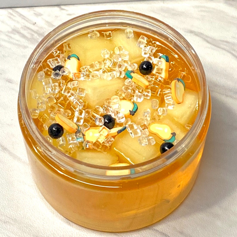 Mango Green Tea Boba Slime Crunchy Slime Mango Scented Etsy