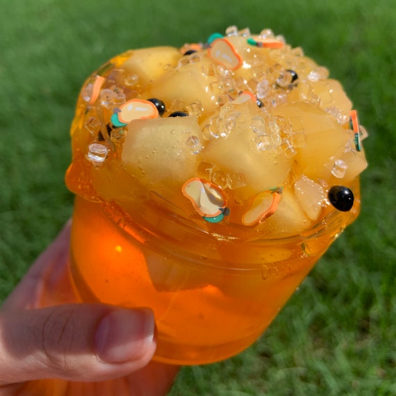 Mango Green Tea Boba Slime Crunchy Slime Mango Scented Etsy Canada