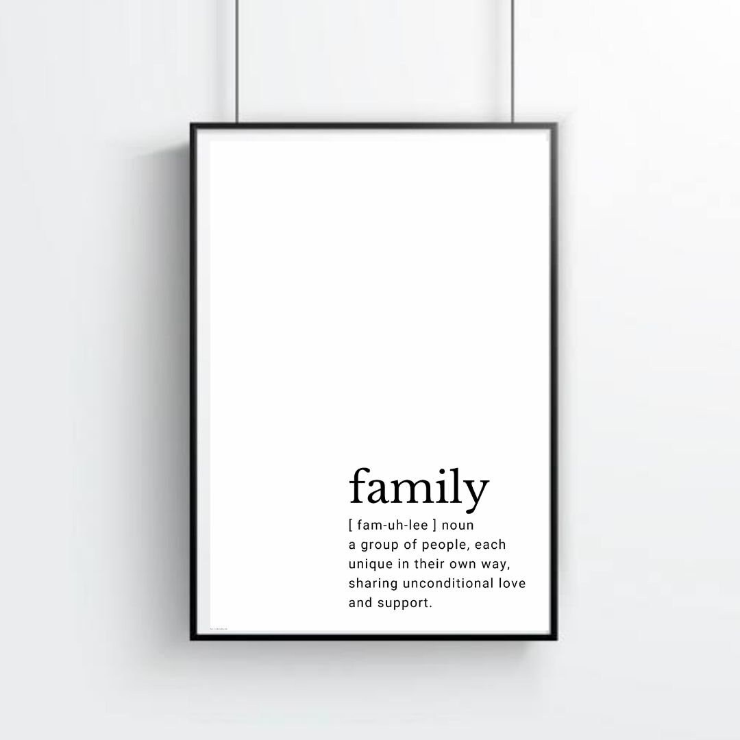 Wall Art Family Definition Decor Digital Printable Etsy