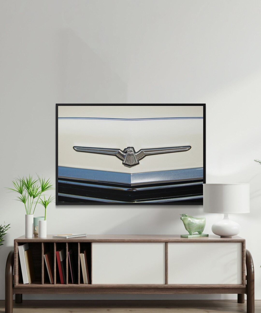 Vintage American Muscle Car Ornament/logo on Car Hood. Wall Art, Decor